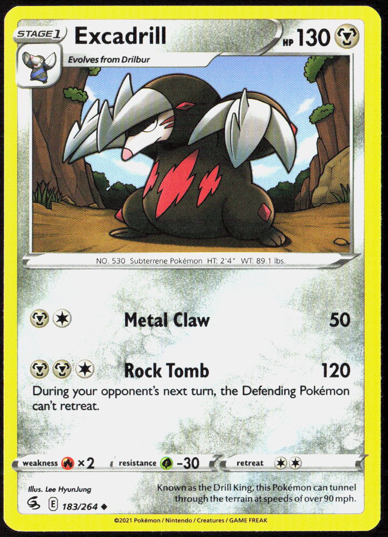 Excadrill 183/264 SWSH08: Fusion Strike Pokemon TCG LP