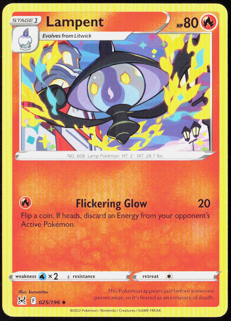 Lampent 025/196 SWSH11: Lost Origin Pokemon TCG LP